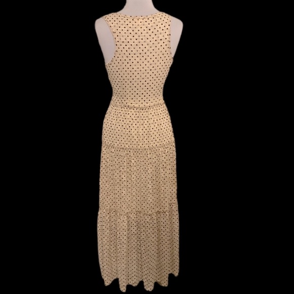 Meadow Rue Anthro Cream-black polka dot lace textured slip lining layers - Picture 7 of 16